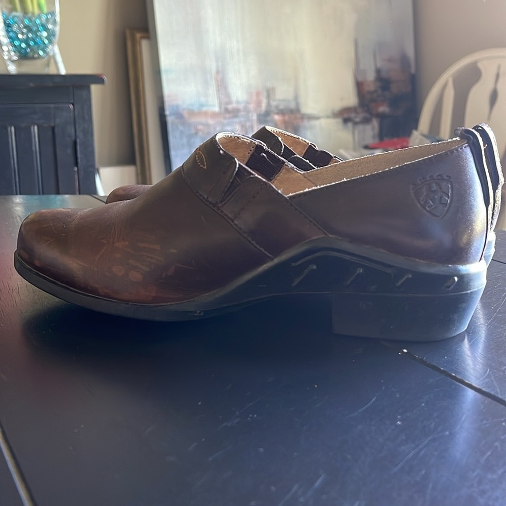 ARIAT Paddock Women's Size 7.5 Brown Leather Comfort Sport Clog Ankle Shoes - Picture 4 of 6